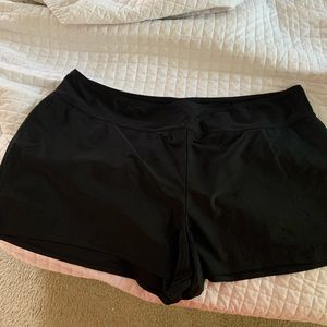Swim cover up shorts. No liner. Covers flaws!